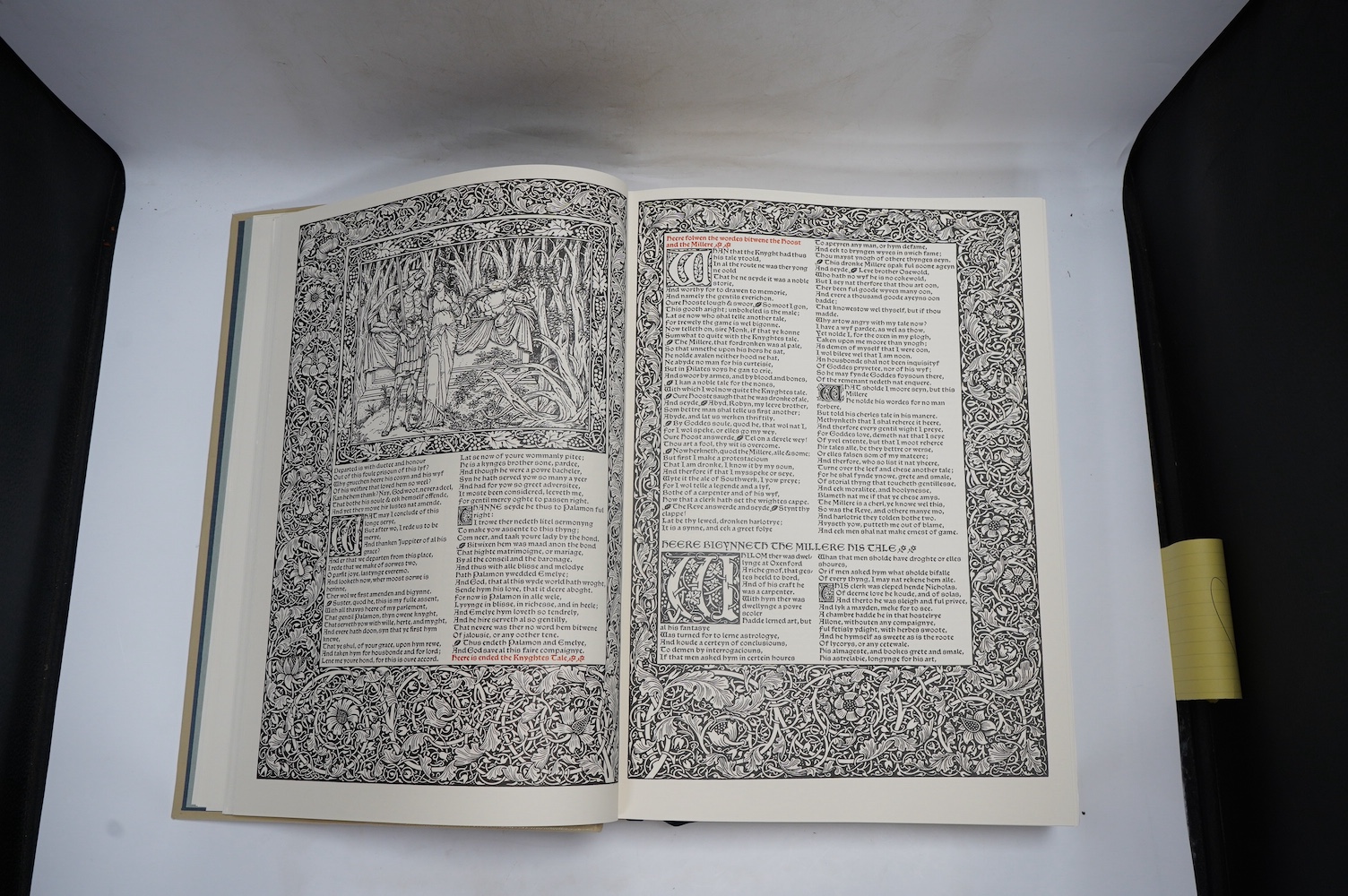 Folio Society - The Works of Geoffrey Chaucer, one of 1010 copies (1000 for sale), folio facsimile of the Kelmscott Chaucer, illustrated by Sir Edward Burne-Jones and printed by William Morris in 1896. Top edge gilt, ful